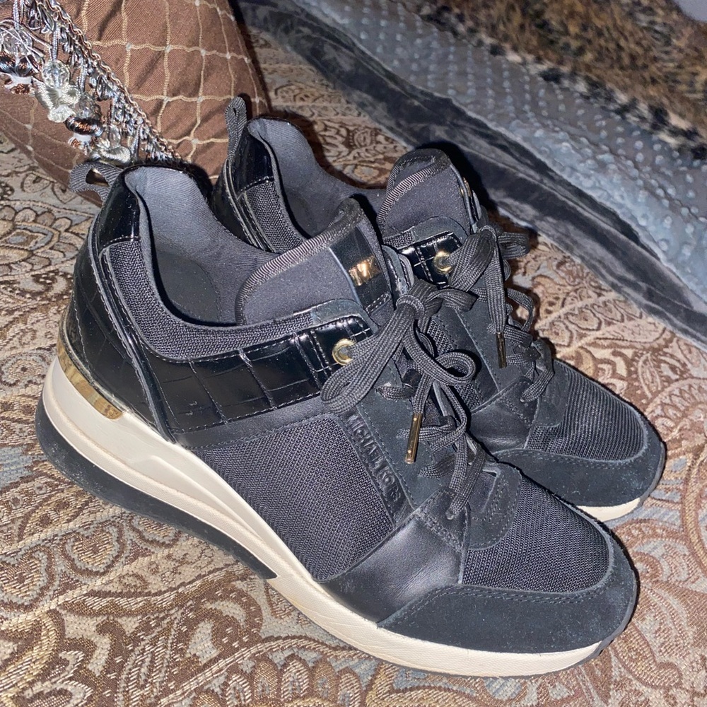 Michael Kors Black and Gold Women's Sneakers